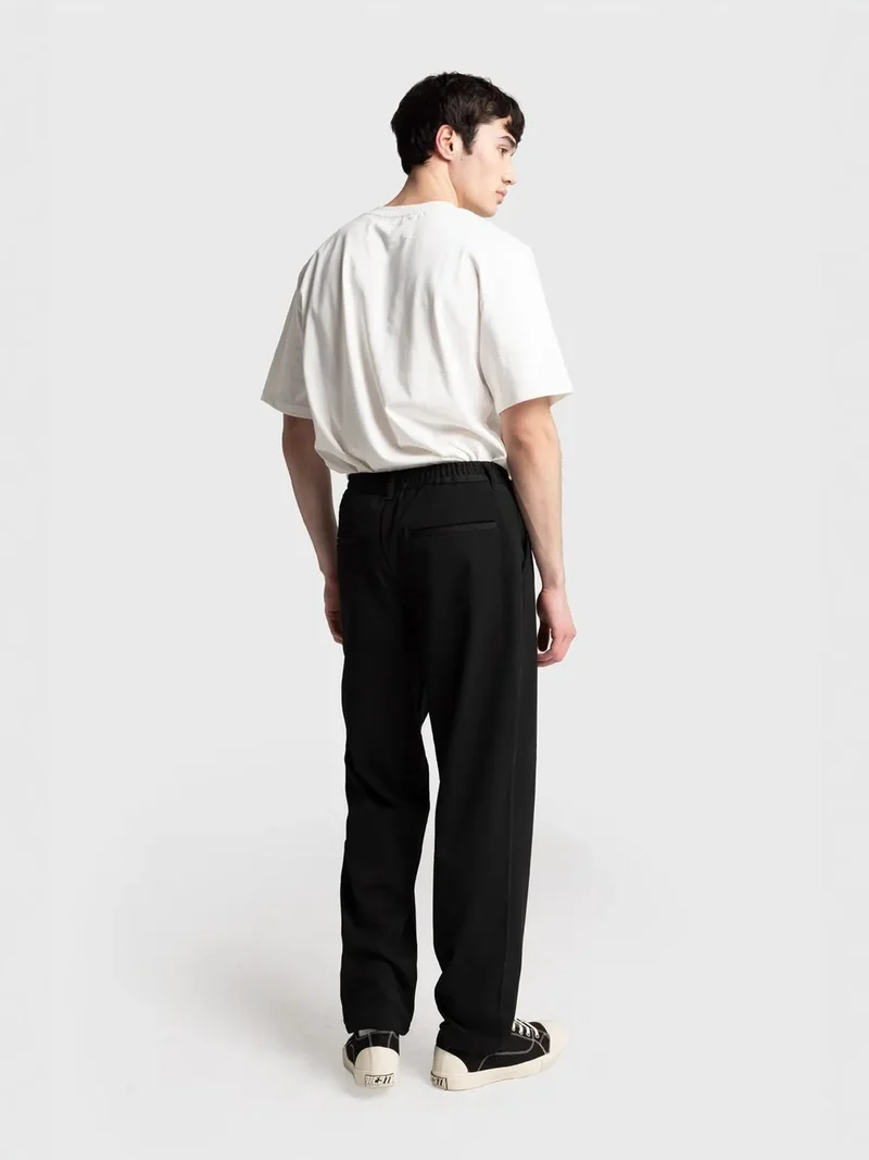 Giesto Black GIESTO Pleated Straight Leg Pants for Men | Best Price UAE